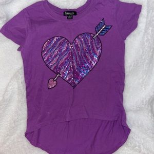 Purple Jeweled Heart Tee